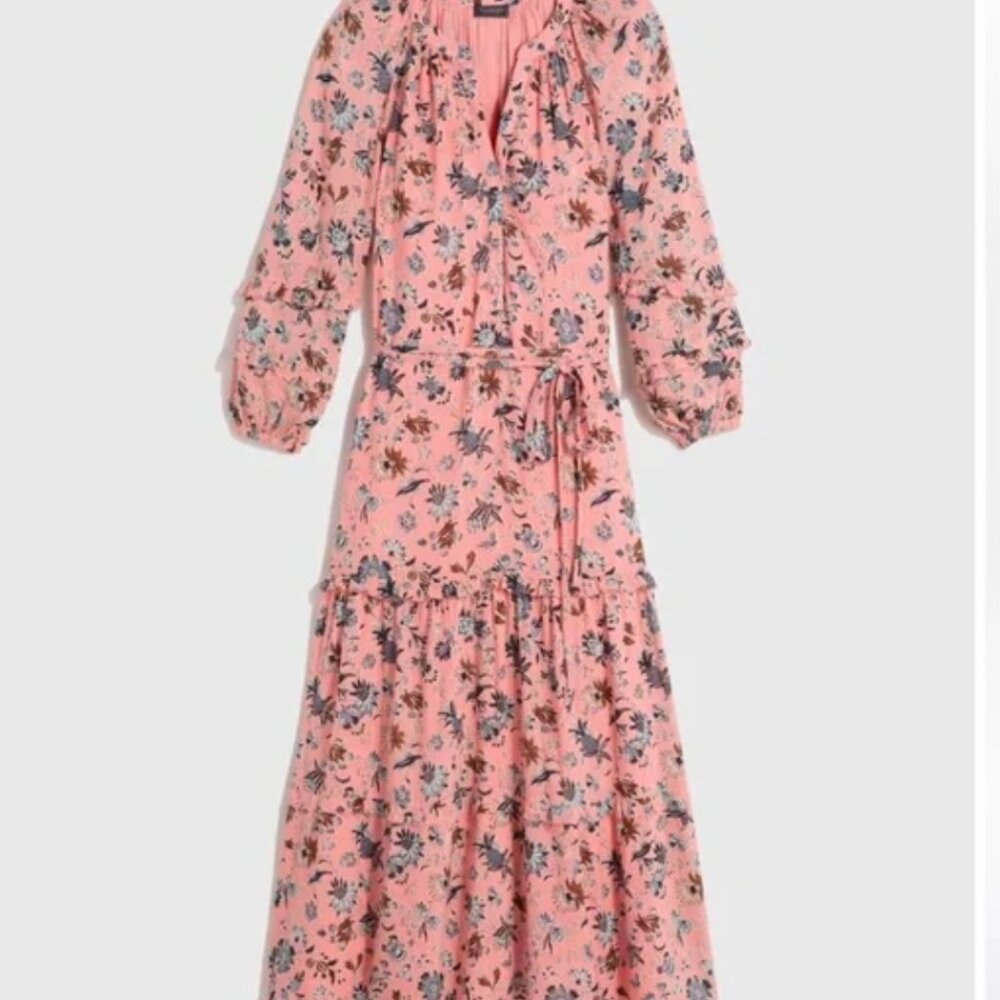Vineyard Vines Amelia Tiered LongSleeve Ruffle Maxi Dress NWT size XS